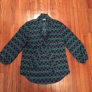 Cynthia Rowley Owl Silk Blouse